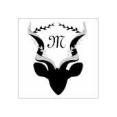 Dark Antelope Silhouette Monogram Rubberstempel (Afrduk)