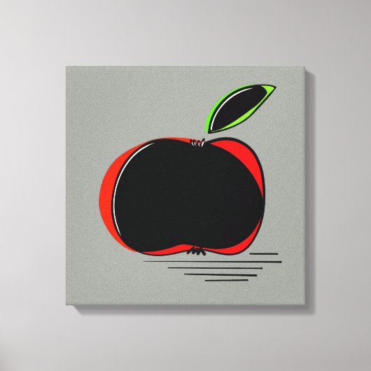 Dark Apple – Minimal Graphic Art Canvas Afdruk (Voorkant)