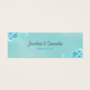 Dark Aqua Blue Floral Petits mariages Favor Tags