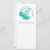 Dark Aqua Shell Beach Wedding Invitations (Dos)