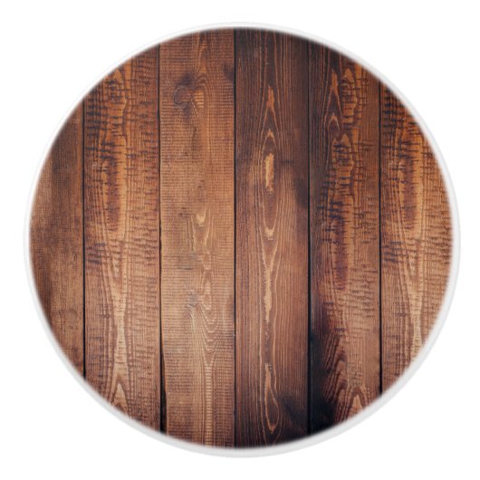 Dark Barn Wood Planks Keramische Knop (Voorkant)
