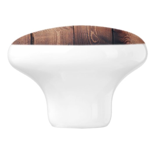 Dark Barn Wood Planks Keramische Knop (Zijkant)