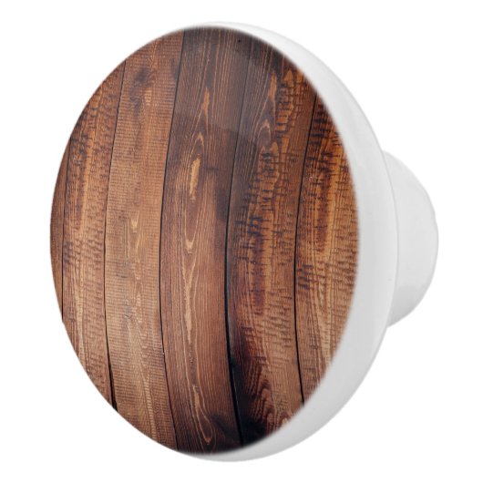 Dark Barn Wood Planks Keramische Knop (Rechts)