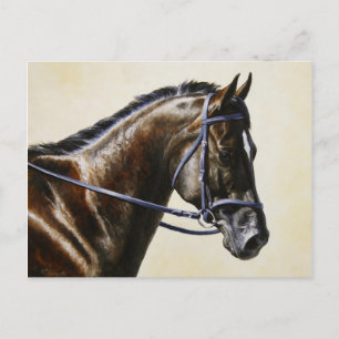 Dark Bay Dressuur Sport Paard Briefkaart