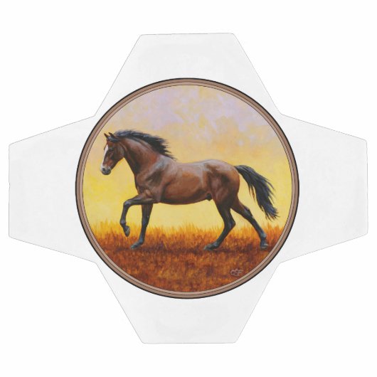 Dark Bay Stallion Horse Galloping (Plat)