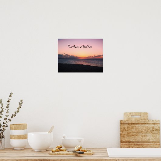 Dark Beach Sunset Poster (Keuken)