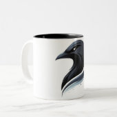 Dark Bird Art Tweekleurige Koffiemok (Voorkant links)