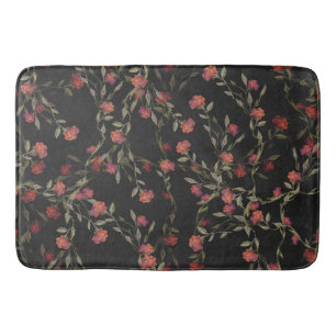 Dark Black Moody Floral Badmat