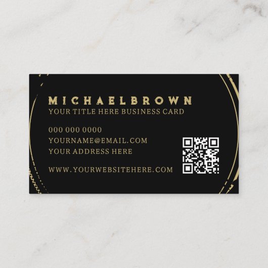 Dark Black Skull Tattoo Piercing Studio QR Code Visitekaartje (Achterkant)