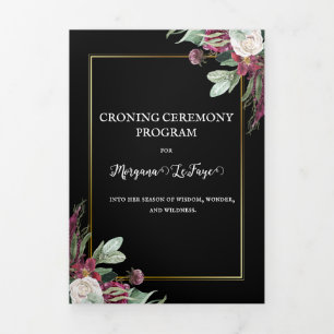 Dark Bloom Croning Ceremony-programma Drieluik Uitnodiging