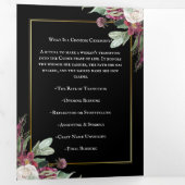 Dark Bloom Croning Ceremony-programma Drieluik Uitnodiging (Binnenzijde eerst)