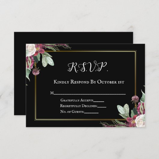 Dark Bloom Croning Ceremony RSVP (Voorkant / Achterkant)