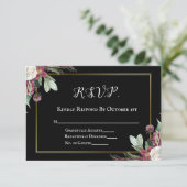 Dark Bloom Croning Ceremony RSVP Kaartje (Staand voorkant)