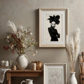 Dark Bloom: Sculptural Monochrome Mode Poster