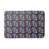 Dark Blue and Red Geometric Triangles Pattern Badmat (Voorkant)