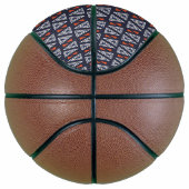 Dark Blue and Red Geometric Triangles Pattern Basketbal (Rechts)