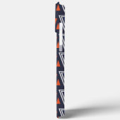 Dark Blue and Red Geometric Triangles Pattern Case-Mate iPhone Case (Achterkant / Links)