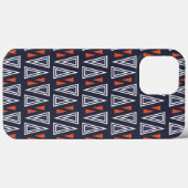 Dark Blue and Red Geometric Triangles Pattern Case-Mate iPhone Case (Achterkant (horizontaal))