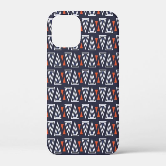 Dark Blue and Red Geometric Triangles Pattern Case-Mate iPhone Case (Achterkant)