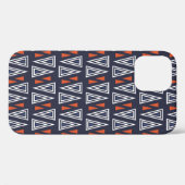 Dark Blue and Red Geometric Triangles Pattern Case-Mate iPhone Case (Achterkant (horizontaal))