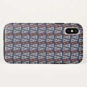 Dark Blue and Red Geometric Triangles Pattern Case-Mate iPhone Case (Achterkant (horizontaal))