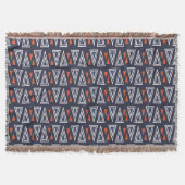 Dark Blue and Red Geometric Triangles Pattern Deken (Voorkant)