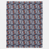 Dark Blue and Red Geometric Triangles Pattern Fleece Deken (Voorkant)