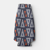 Dark Blue and Red Geometric Triangles Pattern Flesjeskoeler (Voorkant)