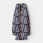 Dark Blue and Red Geometric Triangles Pattern Flesjeskoeler (Achterkant)