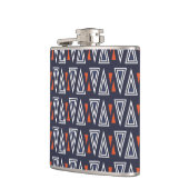 Dark Blue and Red Geometric Triangles Pattern Heupfles (Links)