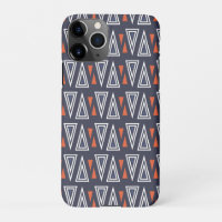 Dark Blue and Red Geometric Triangles Pattern