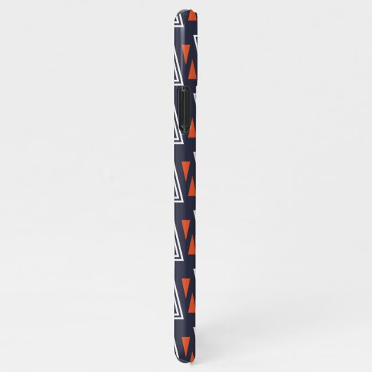 Dark Blue and Red Geometric Triangles Pattern iPhone Hoesje (Rechterkant)