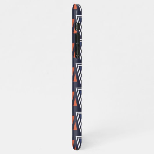 Dark Blue and Red Geometric Triangles Pattern iPhone Hoesje (Linkerkant)