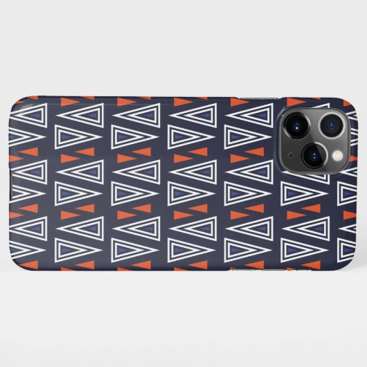 Dark Blue and Red Geometric Triangles Pattern iPhone Hoesje (Achterkant horizontaal)