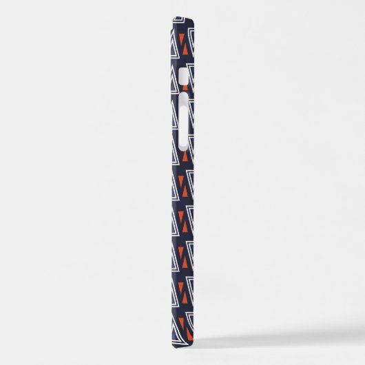 Dark Blue and Red Geometric Triangles Pattern iPhone Hoesje (Linkerkant)