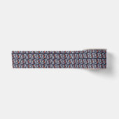 Dark Blue and Red Geometric Triangles Pattern Lint (Voorkant)