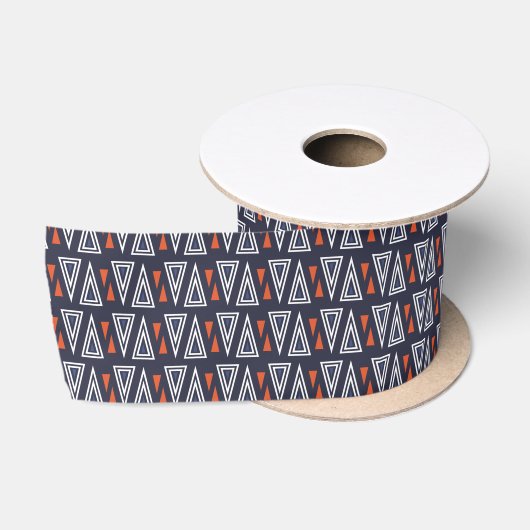 Dark Blue and Red Geometric Triangles Pattern Lint (Spoel)