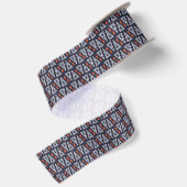 Dark Blue and Red Geometric Triangles Pattern Lint (Achterkant)