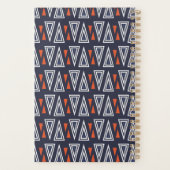 Dark Blue and Red Geometric Triangles Pattern Planner (Achterkant)