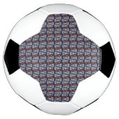 Dark Blue and Red Geometric Triangles Pattern Voetbal (Gedraaid)