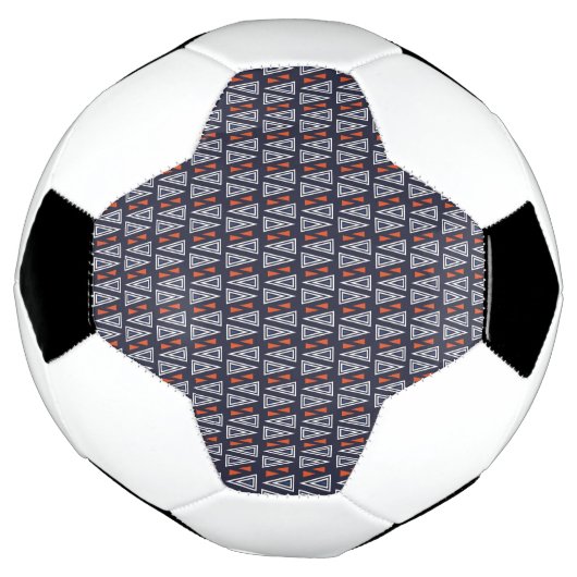 Dark Blue and Red Geometric Triangles Pattern Voetbal (Gedraaid)