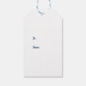 Dark Blue and White Christmas Tree Design Cadeaulabel (Achterkant)