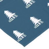 Dark Blue and White Christmas Tree Design Korte Tafelloper (Hoek)