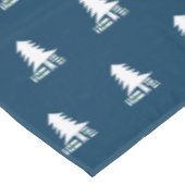 Dark Blue and White Christmas Tree Design Tafelkleed (Gekanteld)