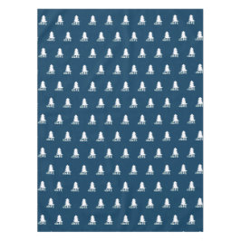 Dark Blue and White Christmas Tree Design Tafelkleed
