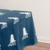 Dark Blue and White Christmas Tree Design Tafelkleed (Voorbeeld)