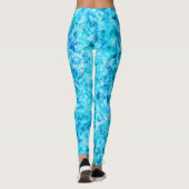 Dark Blue Aqua Turquoise Polygon Art Pattern Leggings (Achterkant)