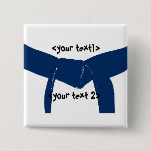 Dark Blue Belt Vierkante Button 5,1 Cm