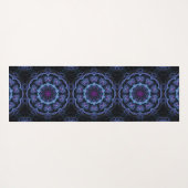 Dark Blue Boho Mandala Pattern Yogamat (Achterkant (horizontaal))