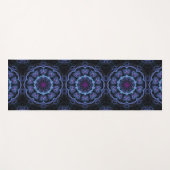 Dark Blue Boho Mandala Pattern Yogamat (Voorkant (horizontaal))